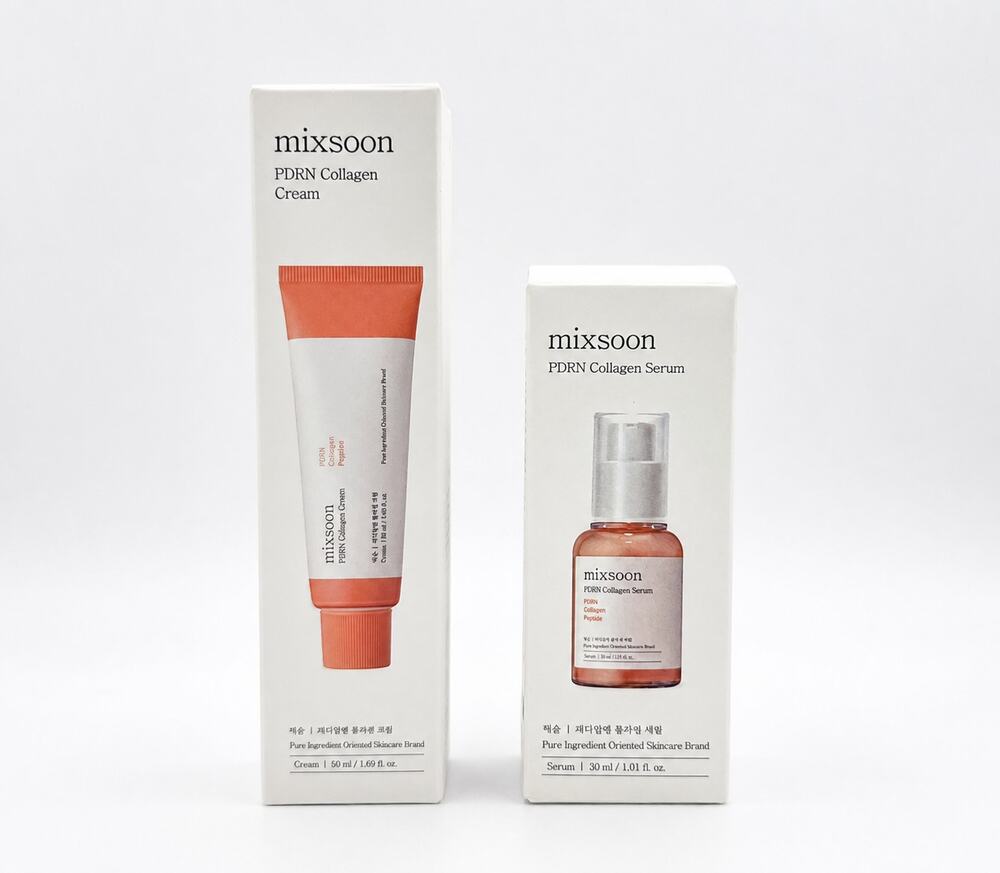 Mixsoon PDRN Collagen Cream & Serum 2 Piece Korean Skincare K Beauty Set NEW